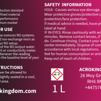 ACROKINGDOM nuclear grade mixed ion exchange resin for reef RO/DI systems, 1 litre container
