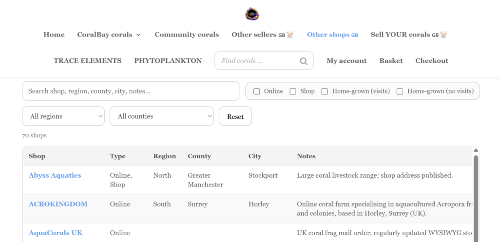 reef shops across UK